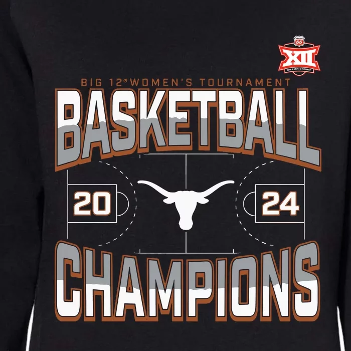 T.E.Xas Longhorns 2024 Big 12 Women’S Basketball Conference Tournament Champions Womens California Wash Sweatshirt