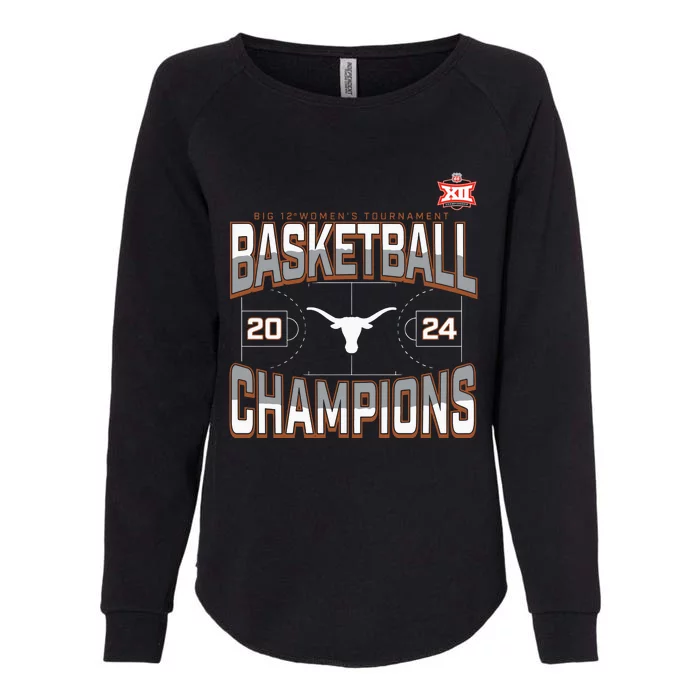 T.E.Xas Longhorns 2024 Big 12 Women’S Basketball Conference Tournament Champions Womens California Wash Sweatshirt