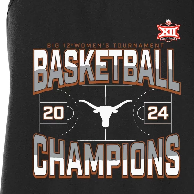 T.E.Xas Longhorns 2024 Big 12 Women’S Basketball Conference Tournament Champions Women's Racerback Tank