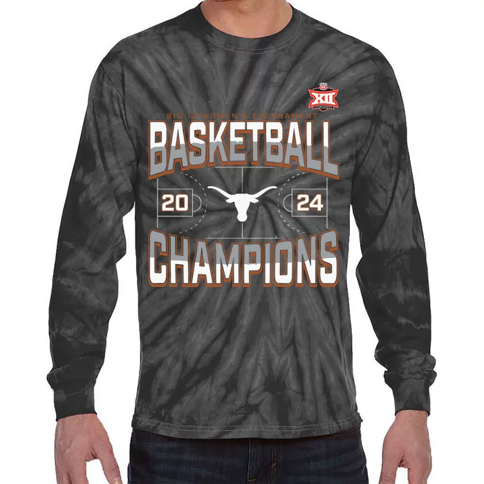 T.E.Xas Longhorns 2024 Big 12 Women’S Basketball Conference Tournament Champions Tie-Dye Long Sleeve Shirt