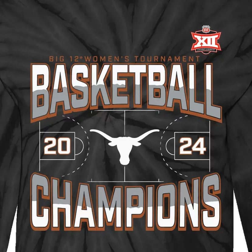 T.E.Xas Longhorns 2024 Big 12 Women’S Basketball Conference Tournament Champions Tie-Dye Long Sleeve Shirt