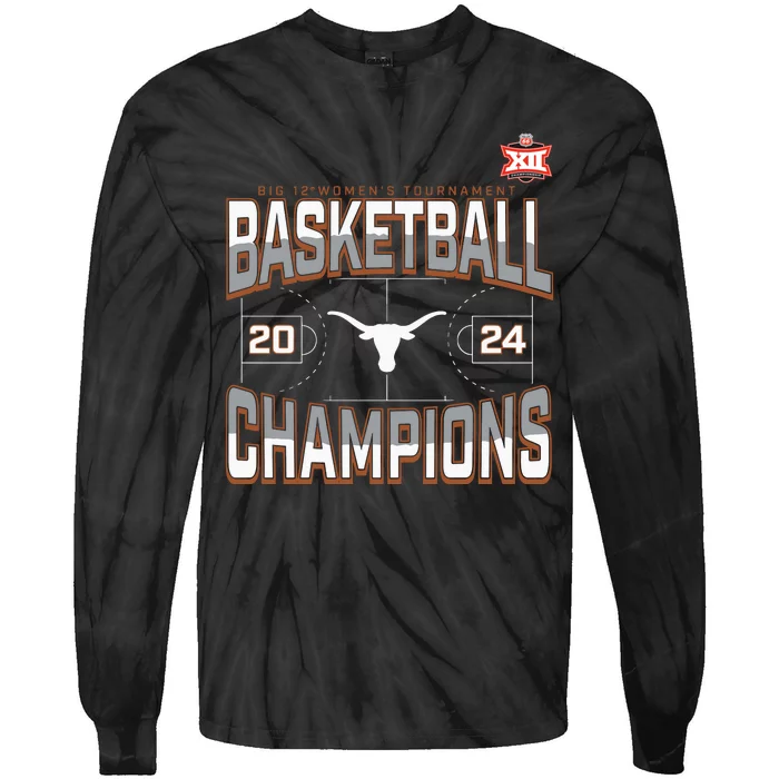 T.E.Xas Longhorns 2024 Big 12 Women’S Basketball Conference Tournament Champions Tie-Dye Long Sleeve Shirt