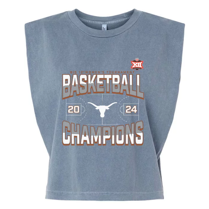 T.E.Xas Longhorns 2024 Big 12 Women’S Basketball Conference Tournament Champions Garment-Dyed Women's Muscle Tee