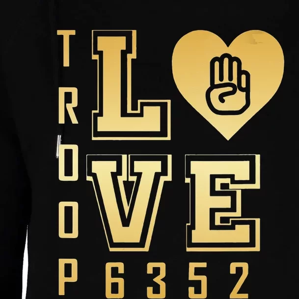 Troop Love 6352 funny saying quote Womens Funnel Neck Pullover Hood