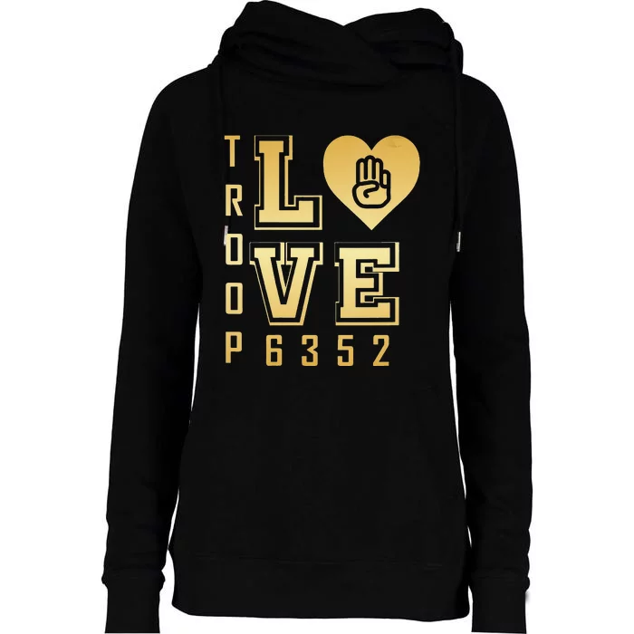 Troop Love 6352 funny saying quote Womens Funnel Neck Pullover Hood