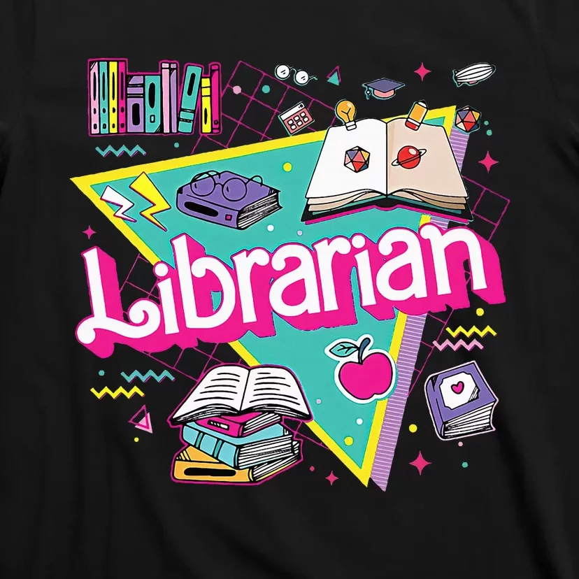 Teacher Librarian 90s Bookish Pink Doll Reading Books Outfit T-Shirt