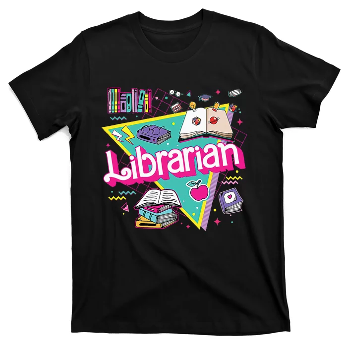 Teacher Librarian 90s Bookish Pink Doll Reading Books Outfit T-Shirt