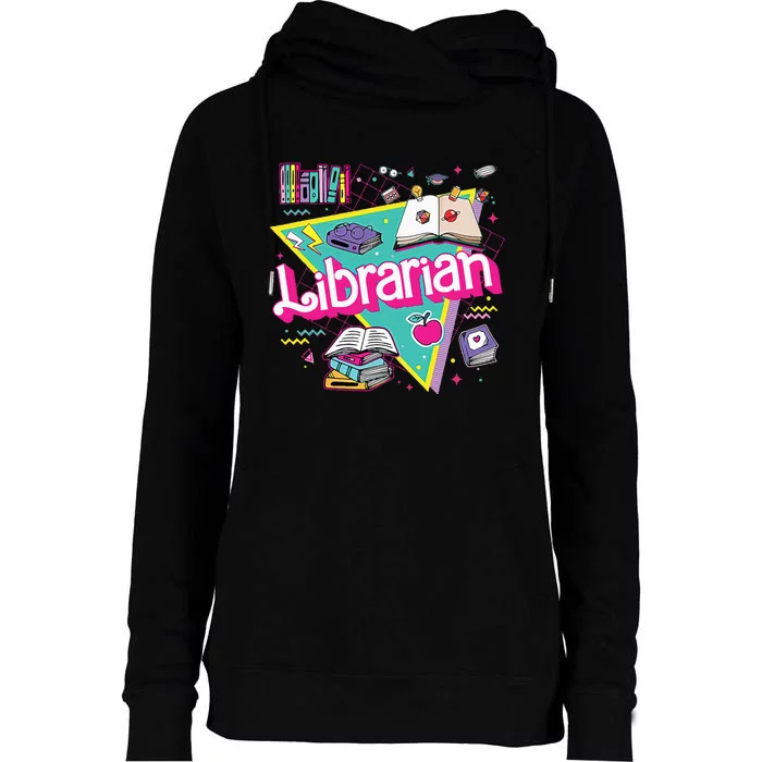 Teacher Librarian 90s Bookish Pink Doll Reading Books Outfit Womens Funnel Neck Pullover Hood