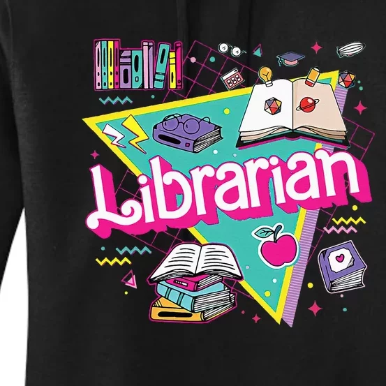 Teacher Librarian 90s Bookish Pink Doll Reading Books Outfit Women's Pullover Hoodie