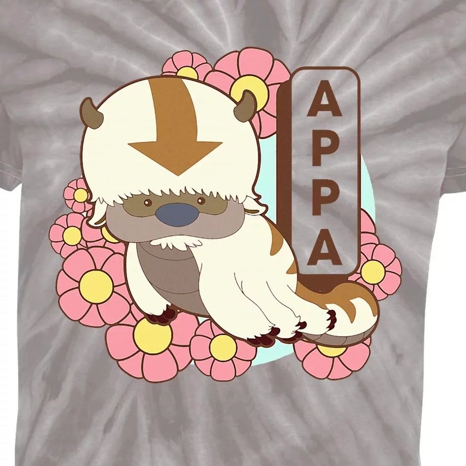 The Last Airbender Appa Floral Poster Kids Tie-Dye T-Shirt