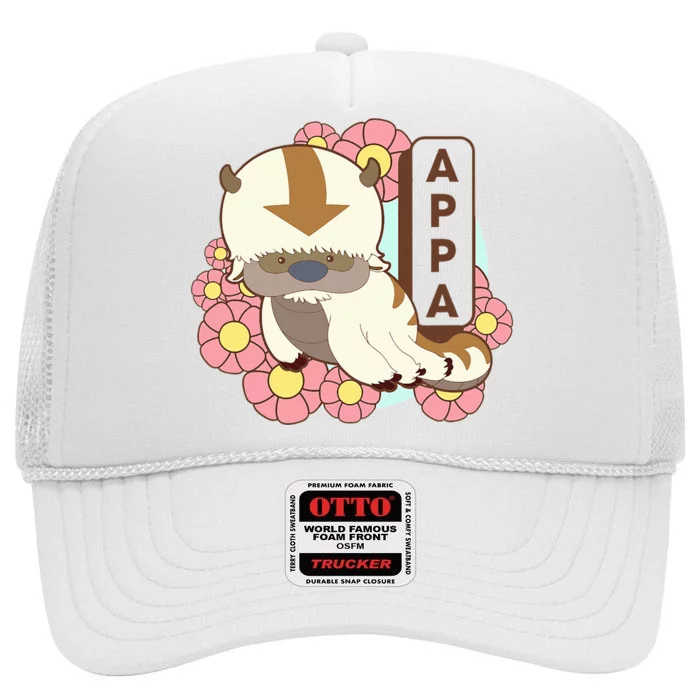 The Last Airbender Appa Floral Poster High Crown Mesh Trucker Hat