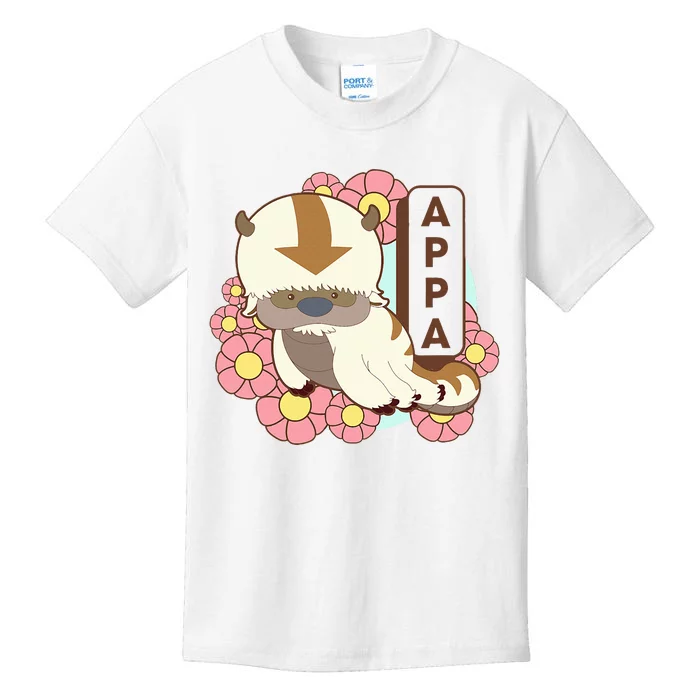 The Last Airbender Appa Floral Poster Kids T-Shirt