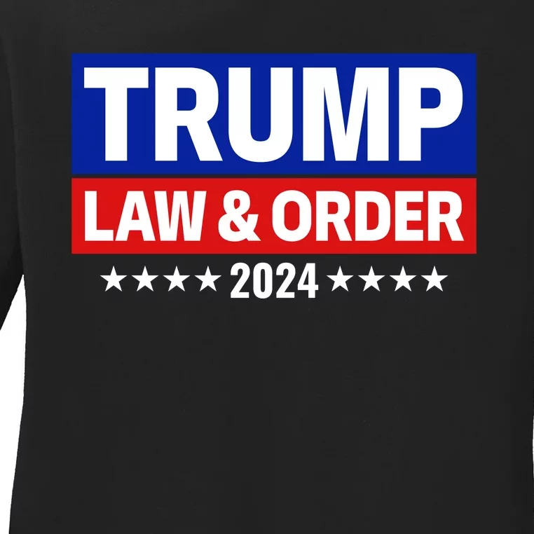 Trump Law And Order 2024 Ladies Long Sleeve Shirt