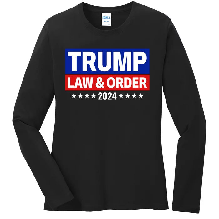 Trump Law And Order 2024 Ladies Long Sleeve Shirt