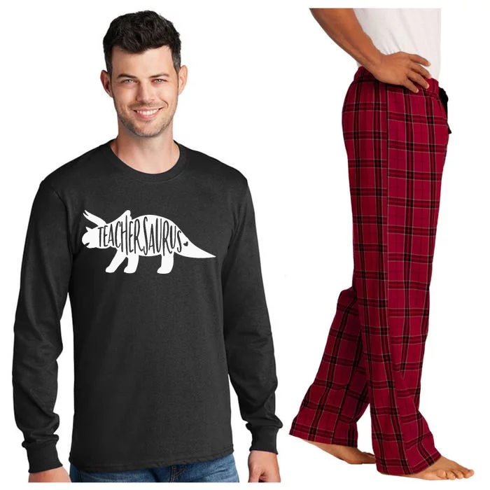 Teachersaurus Like A Normal Teacher Awesome Dinosaur Teacher Long Sleeve Pajama Set