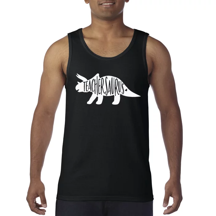 Teachersaurus Like A Normal Teacher Awesome Dinosaur Teacher Tank Top