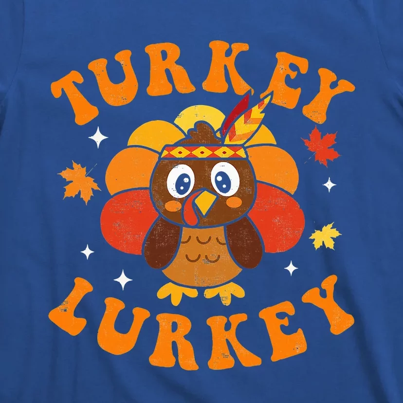 Turkey Lurkey Autumn Fall Yall Thanksgiving Groovy Retro T-Shirt