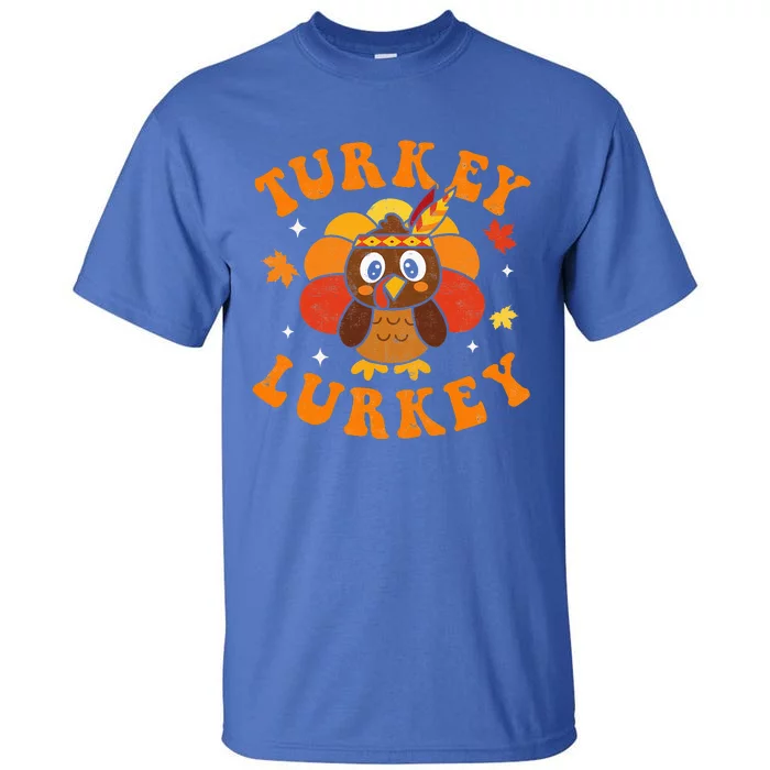 Turkey Lurkey Autumn Fall Yall Thanksgiving Groovy Retro Tall T-Shirt