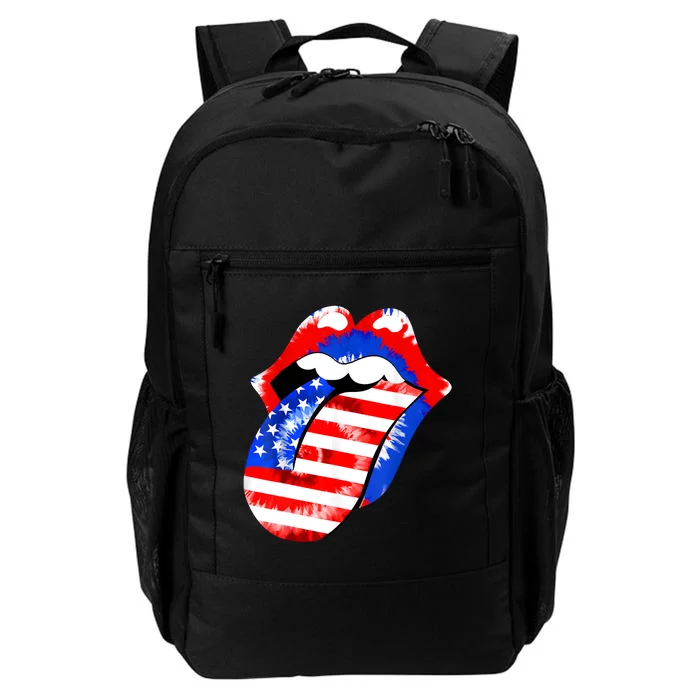 Tongue Lips American Flag 4th Of July Proud Tie Dye Daily Commute Backpack