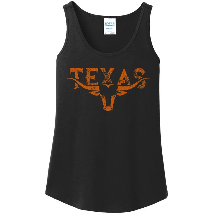 Texas Longhorn Austin Pride Texas Longhorn Bull Horn Ladies Essential Tank