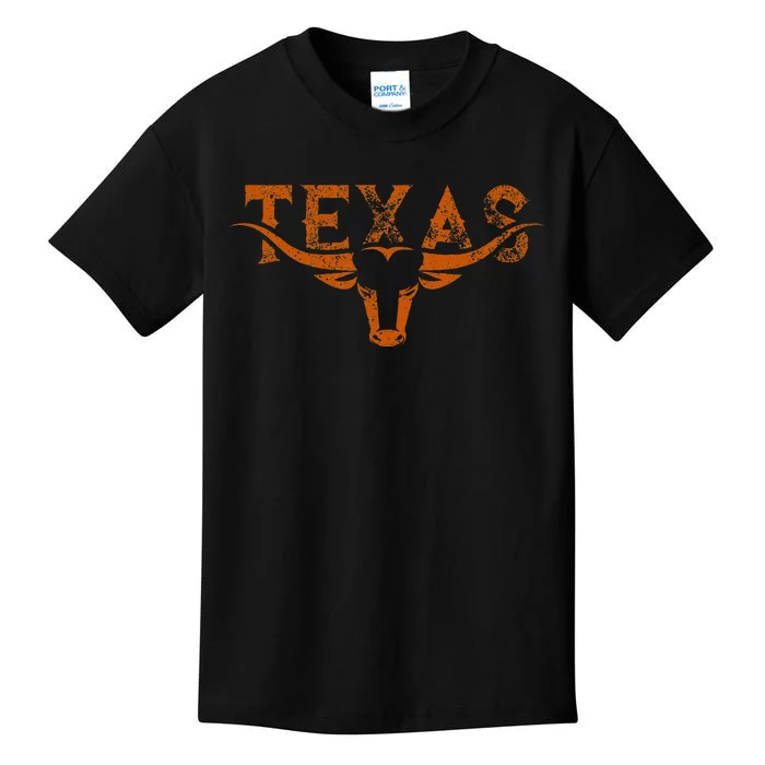 Texas Longhorn Austin Pride Texas Longhorn Bull Horn Kids T-Shirt