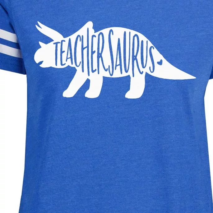 Teachersaurus Like A Normal Teacher Awesome Dinosaur Teacher Enza Ladies Jersey Football T-Shirt