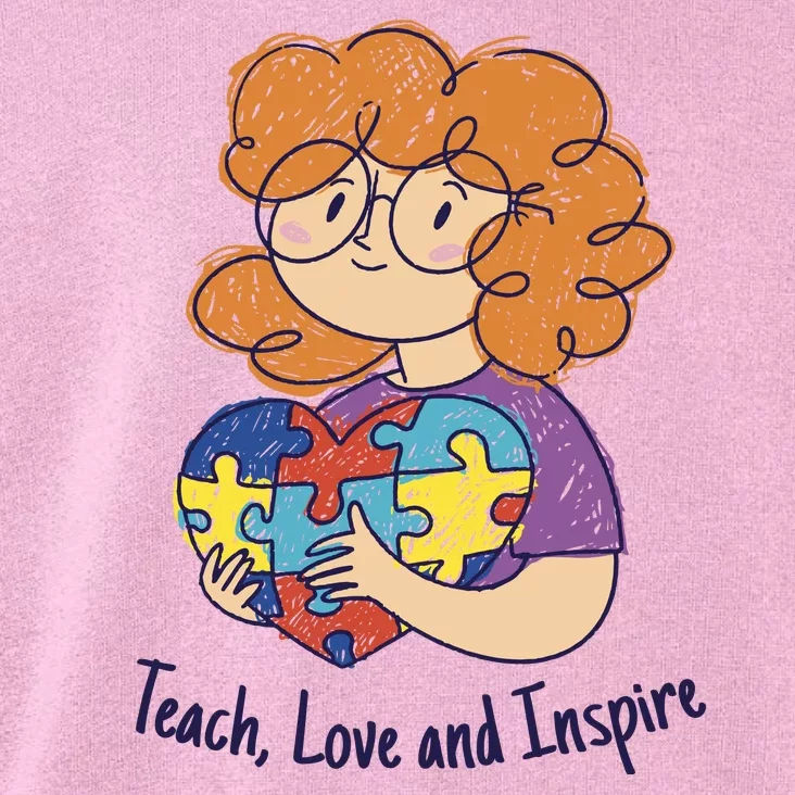 Teach Love And Inspire Teacher Autism Toddler Hoodie