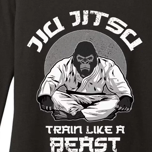 Train Like A Beast Jiu Jitsu BJJ Grappling MMA Gorilla Womens CVC Long Sleeve Shirt