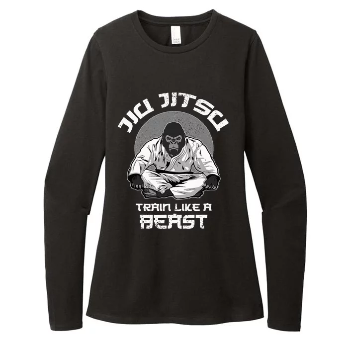 Train Like A Beast Jiu Jitsu BJJ Grappling MMA Gorilla Womens CVC Long Sleeve Shirt