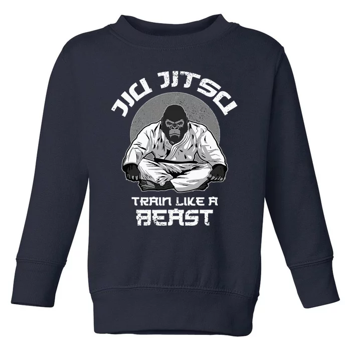 Train Like A Beast Jiu Jitsu BJJ Grappling MMA Gorilla Toddler Sweatshirt