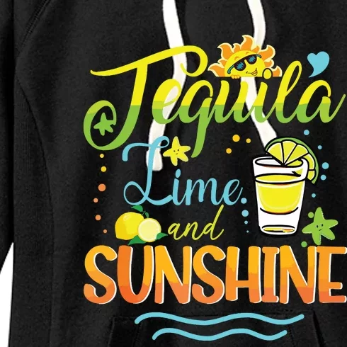 Tequila Lime And Sunshine Funny Hello Summer Vacation Family Tank Top Women's Fleece Hoodie