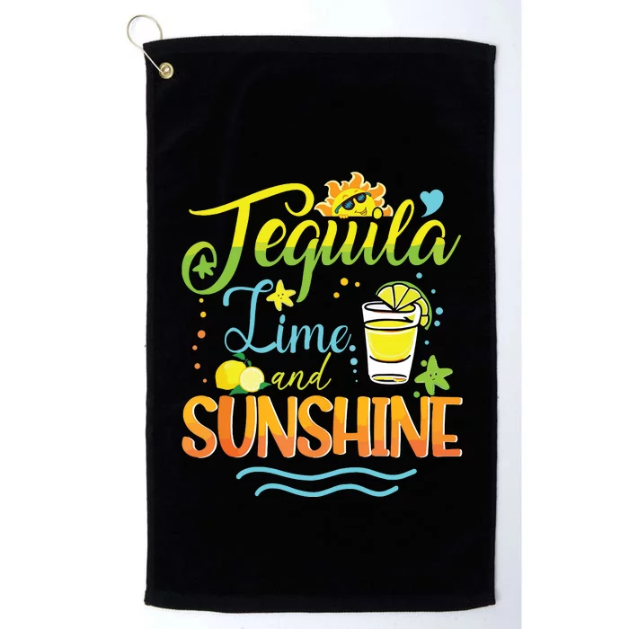 Tequila Lime And Sunshine Funny Hello Summer Vacation Family Tank Top Platinum Collection Golf Towel