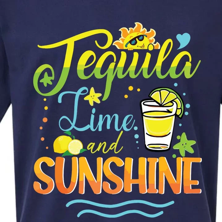 Tequila Lime And Sunshine Funny Hello Summer Vacation Family Tank Top Sueded Cloud Jersey T-Shirt