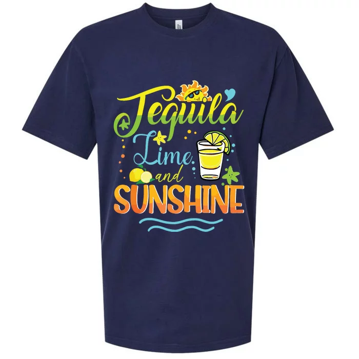 Tequila Lime And Sunshine Funny Hello Summer Vacation Family Tank Top Sueded Cloud Jersey T-Shirt