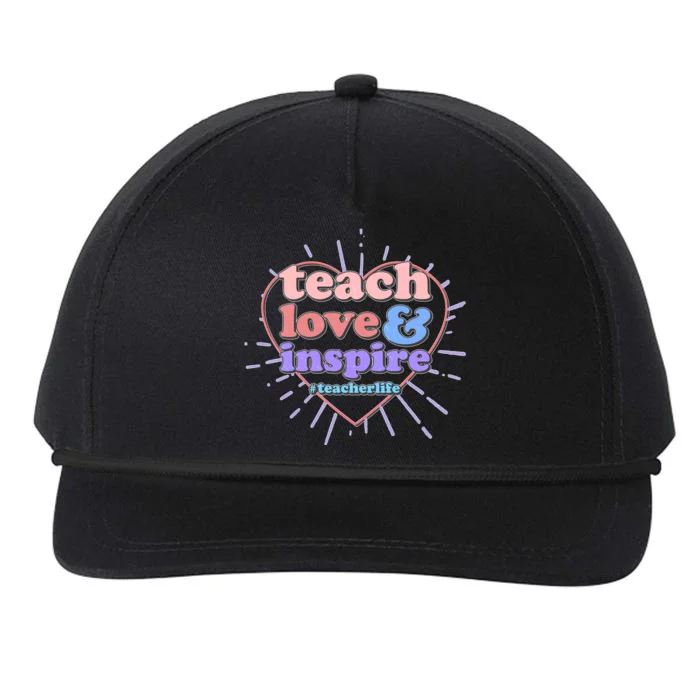 Teach Love And Inspire #Teacher Life Snapback Five-Panel Rope Hat