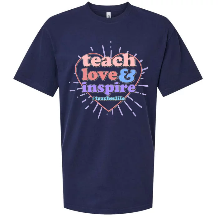 Teach Love And Inspire #Teacher Life Sueded Cloud Jersey T-Shirt