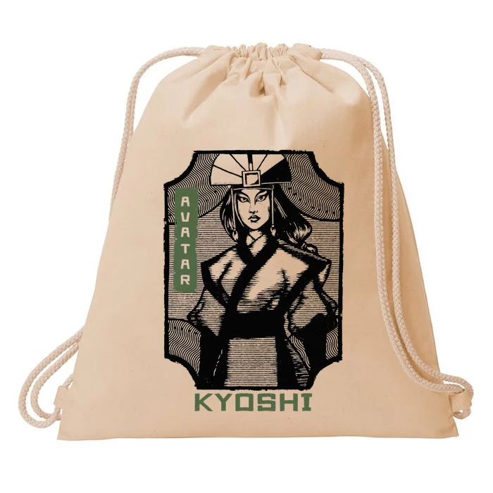 The Last Airbender Kyoshi Wood Block Portrait Drawstring Bag