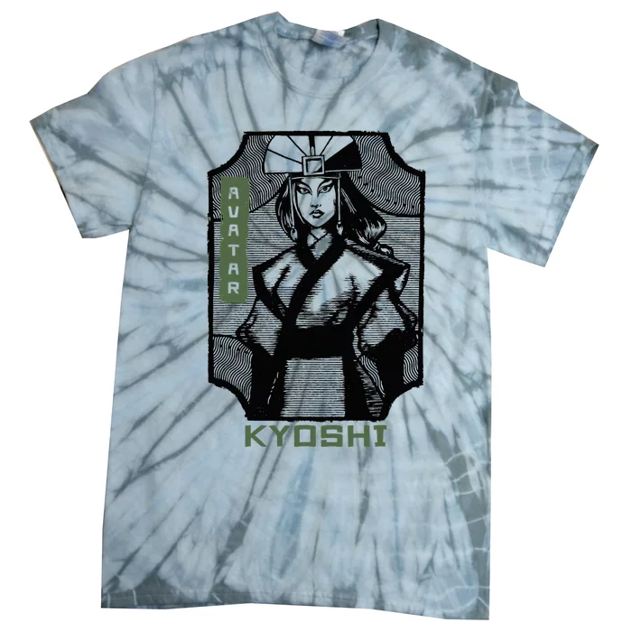 The Last Airbender Kyoshi Wood Block Portrait Tie-Dye T-Shirt