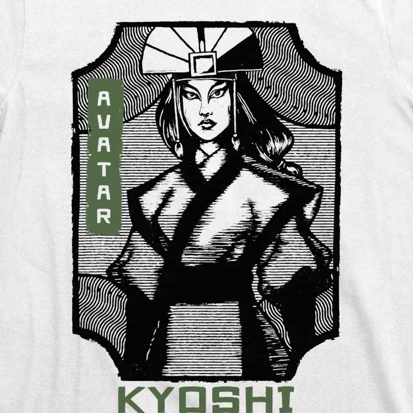 The Last Airbender Kyoshi Wood Block Portrait T-Shirt