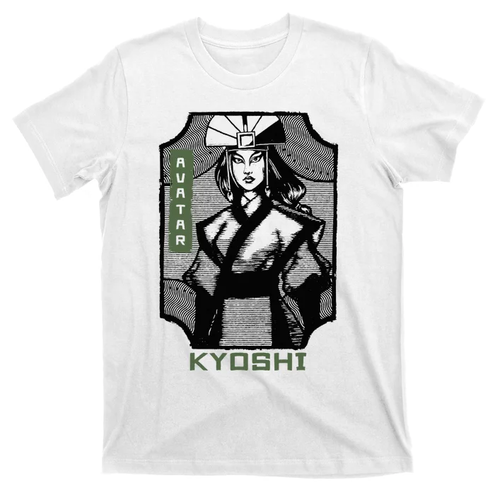 The Last Airbender Kyoshi Wood Block Portrait T-Shirt