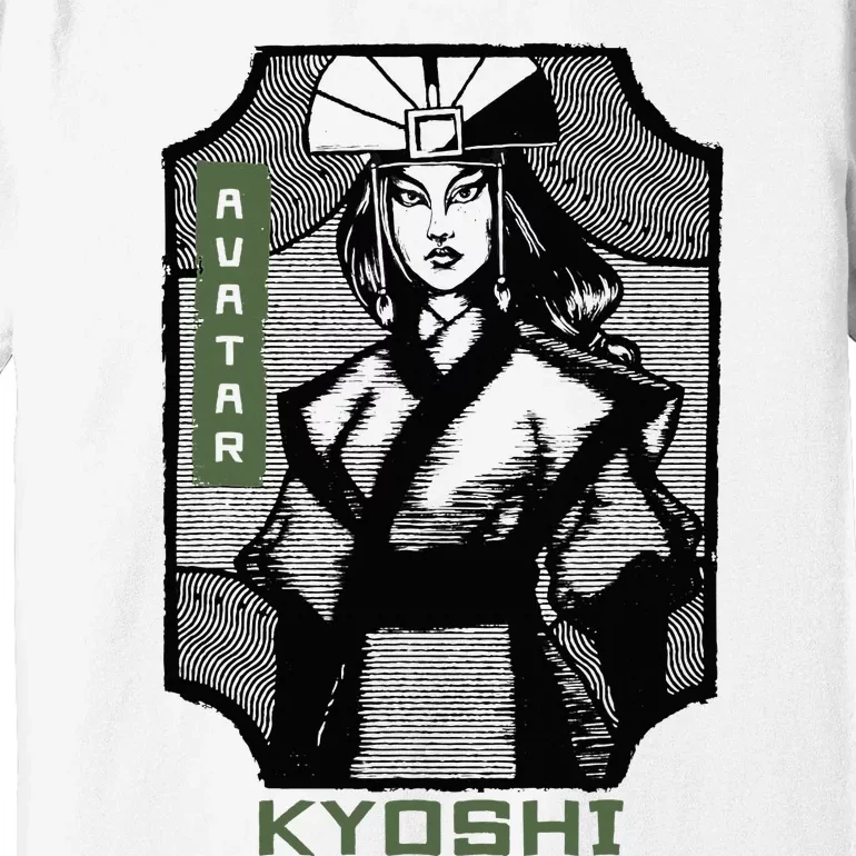 The Last Airbender Kyoshi Wood Block Portrait Premium T-Shirt