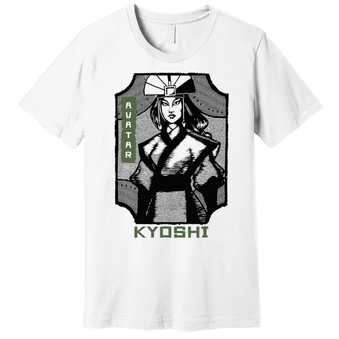 The Last Airbender Kyoshi Wood Block Portrait Premium T-Shirt