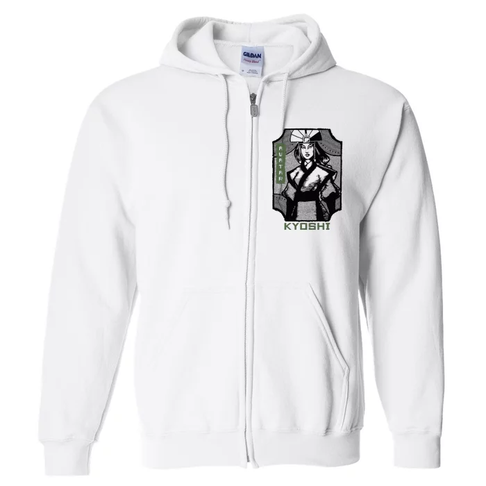 The Last Airbender Kyoshi Wood Block Portrait Full Zip Hoodie