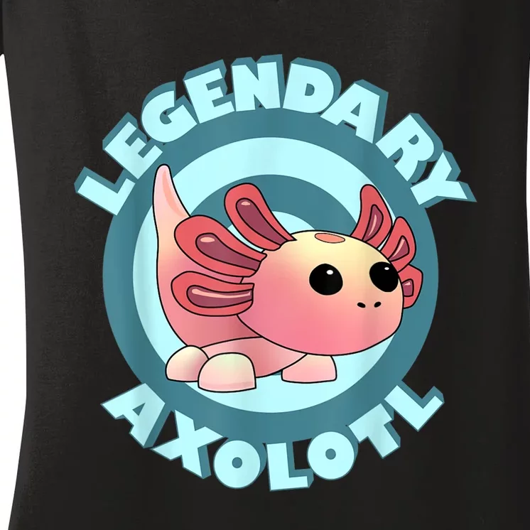 The Legendary Axolotl Adopt Me Gaming Team Women's V-Neck T-Shirt