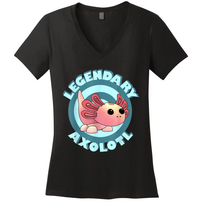 The Legendary Axolotl Adopt Me Gaming Team Women's V-Neck T-Shirt