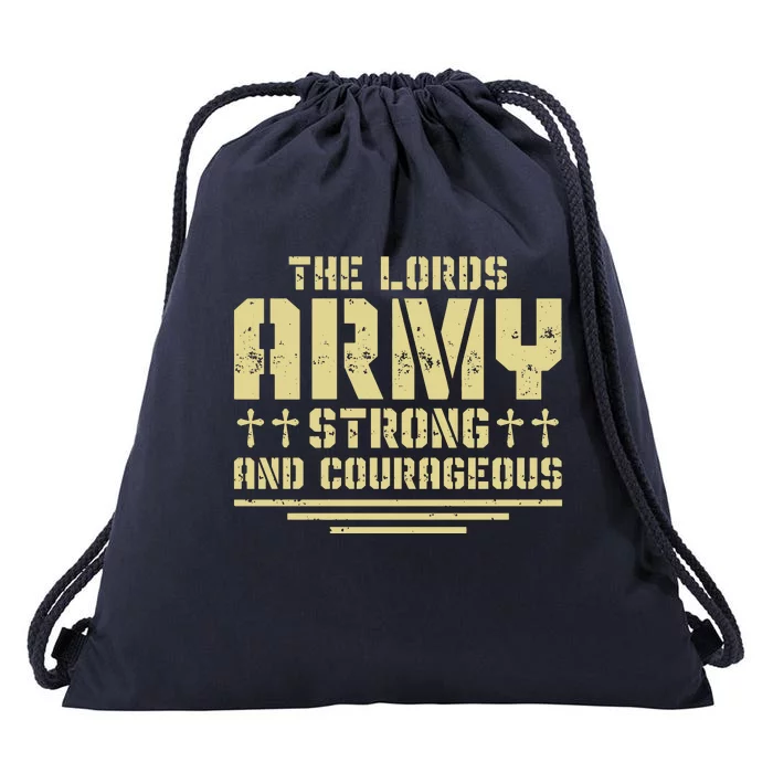 The Lords Army Strong And Courageous Jesus Christ Drawstring Bag