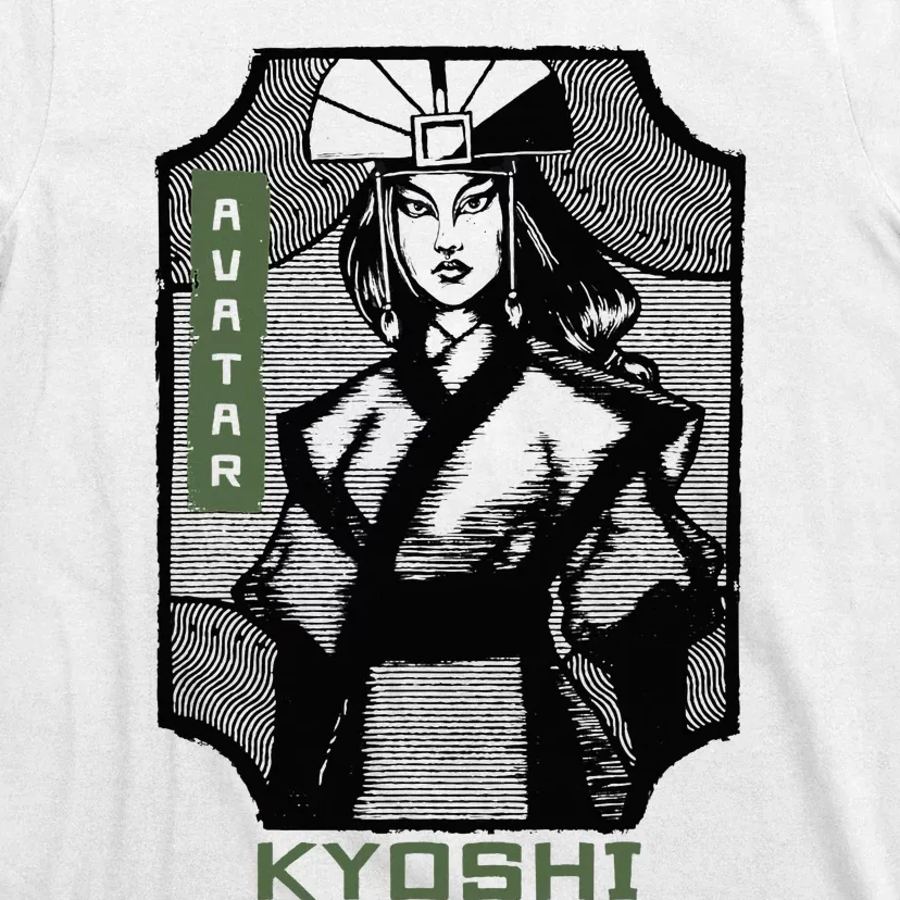 The Last Airbender Kyoshi Wood Block Print Portrait T-Shirt