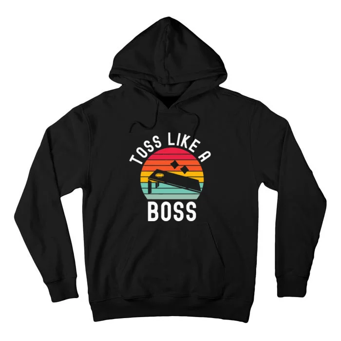 Toss Like A Boss Bean Bag Player Funny Cornhole Tall Hoodie