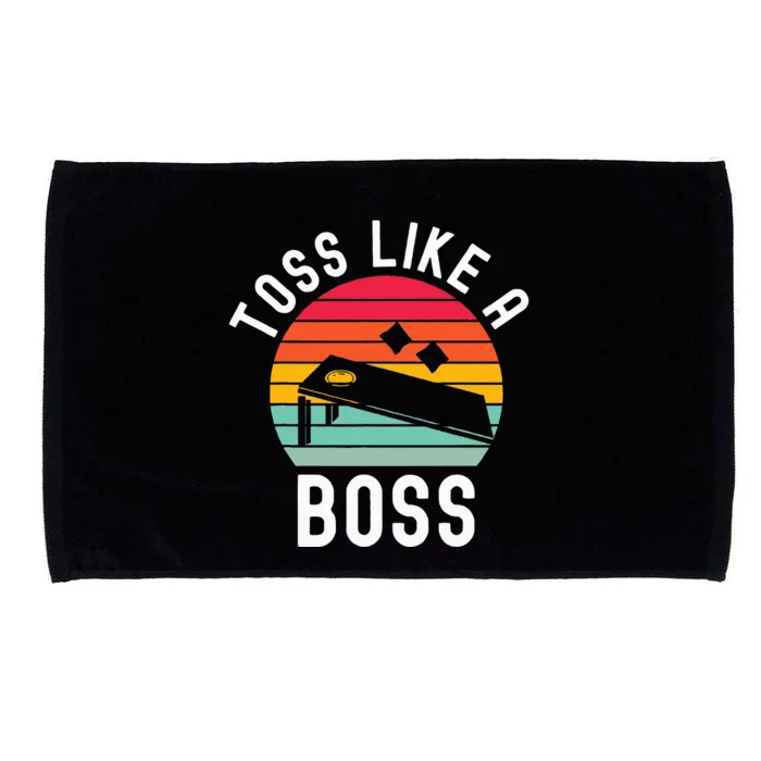 Toss Like A Boss Bean Bag Player Funny Cornhole Microfiber Hand Towel