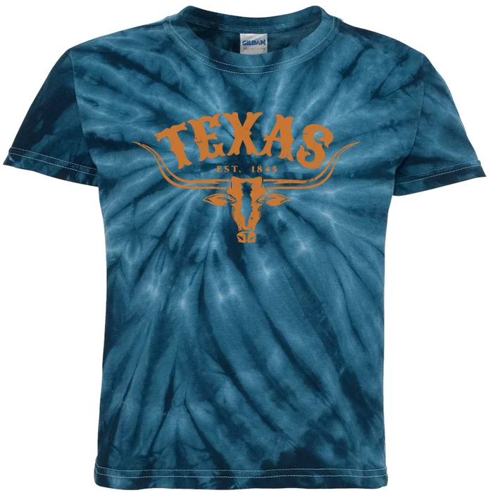 Texas Longhorn Austin Pride Vintage Kids Tie-Dye T-Shirt